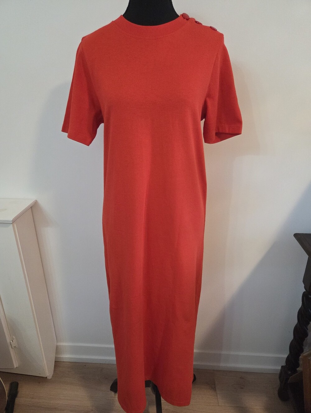 Sezane "Emy" cotton ribbed maxi dress Sz M - Picture 3 of 12